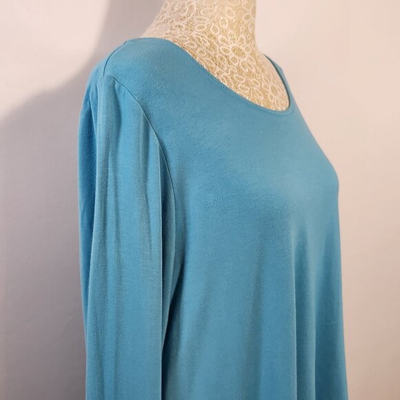 Soft Surroundings Women Size M Aqua Perfect Layers Jersey Knit Tiered Tunic Top - Picture 6 of 15